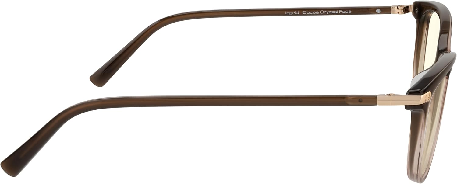 GUNNAR Womens Computer Glasses - Ingrid Cocoa Fade Crysta Clear Lens - Blue Light Blocking Anti Glare