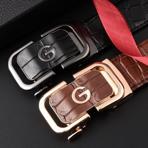 Leather Designer Belts for Men Ratchet Belts with Automatic Buckle for Casual Jeans Business4
