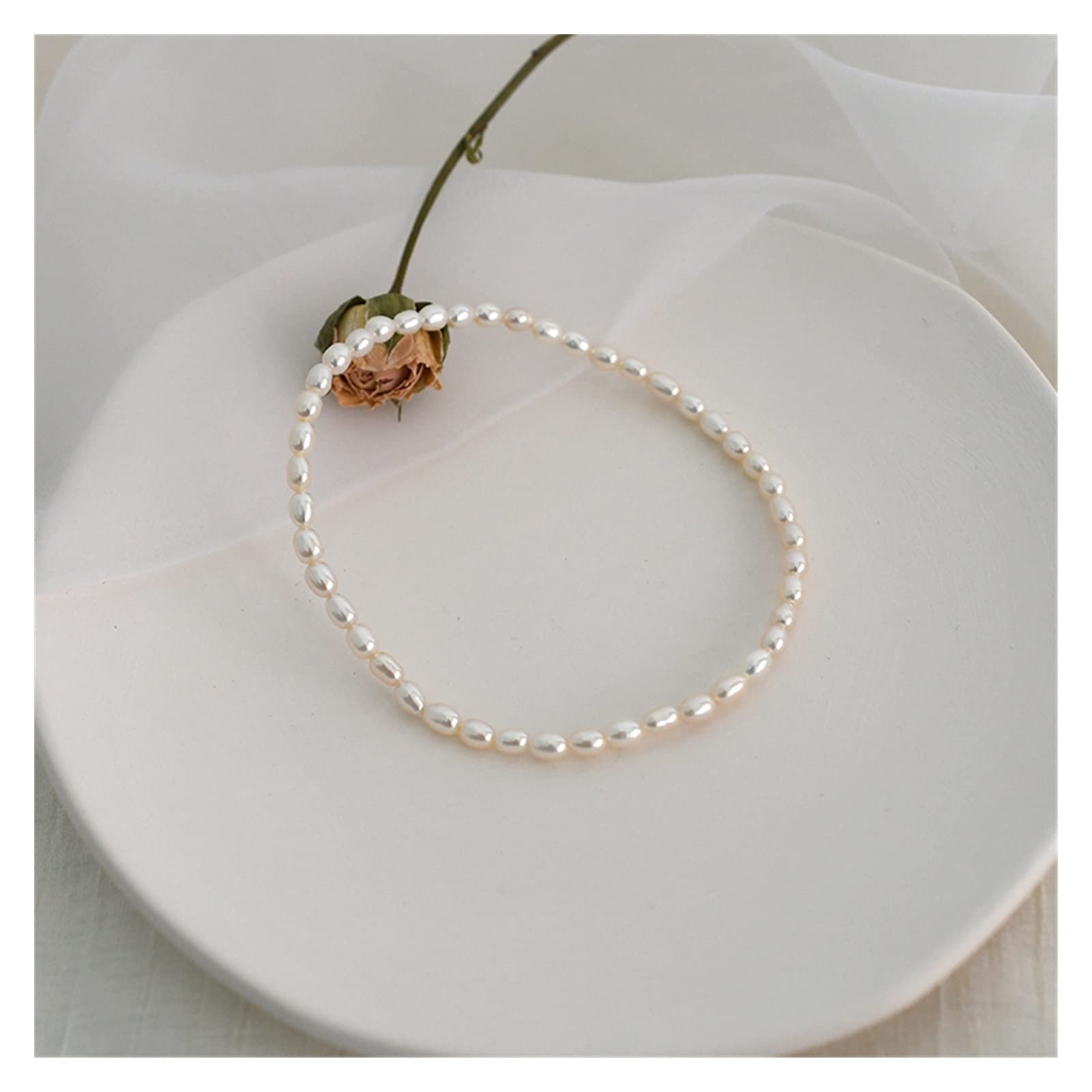 LNNSHX Armbänder Süßwasserperlen-Fußkettchen, elastische Kette, Fußkettchen, Strand-Fußkettchen, Armband, Schmuck, Schmuck, Fußkettchen, Damen-Fußkettchen (Farbe: D)