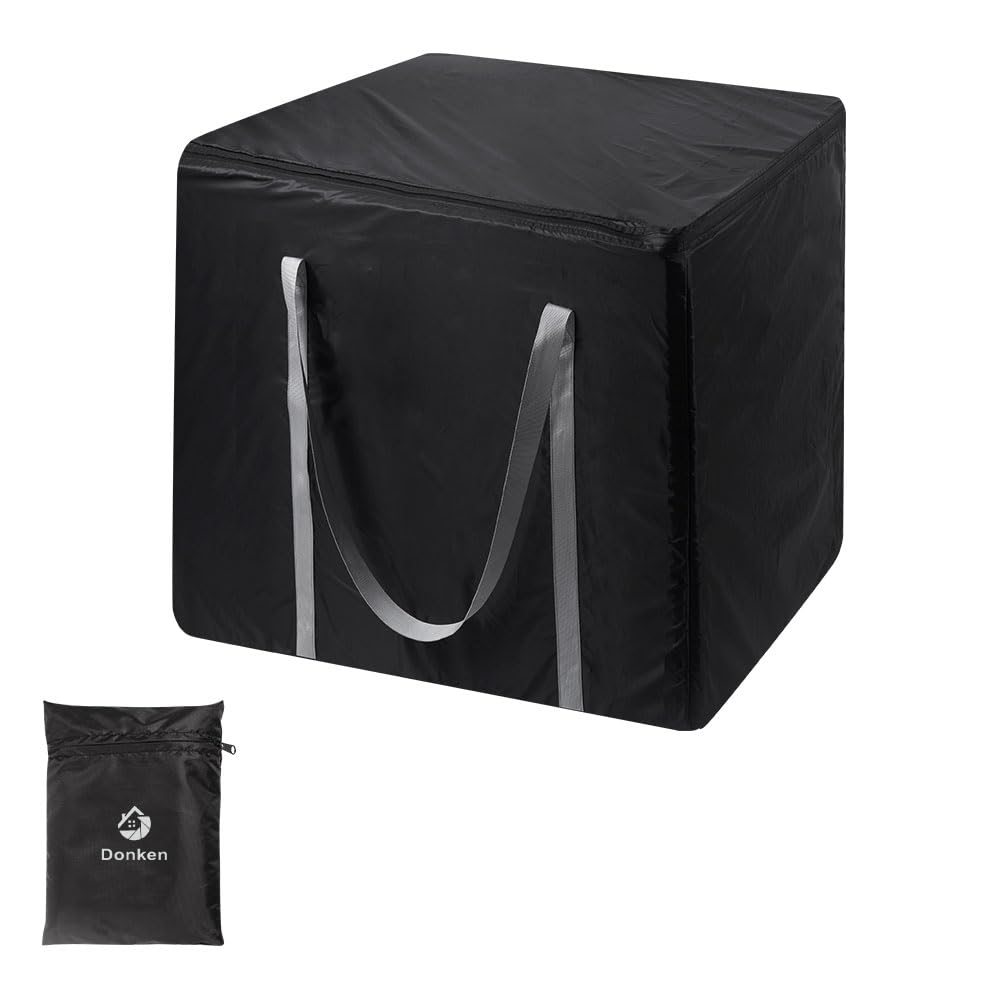 Aufbewahrungstasche Gartenauflagen, Wasserdicht Auflagentasche 420D Oxford Gartenpolster Tasche mit Reißverschluss, Schutzhülle für Polsterauflagen Bettdecken Stuhlauflagen Kissen (80x80x90cm)