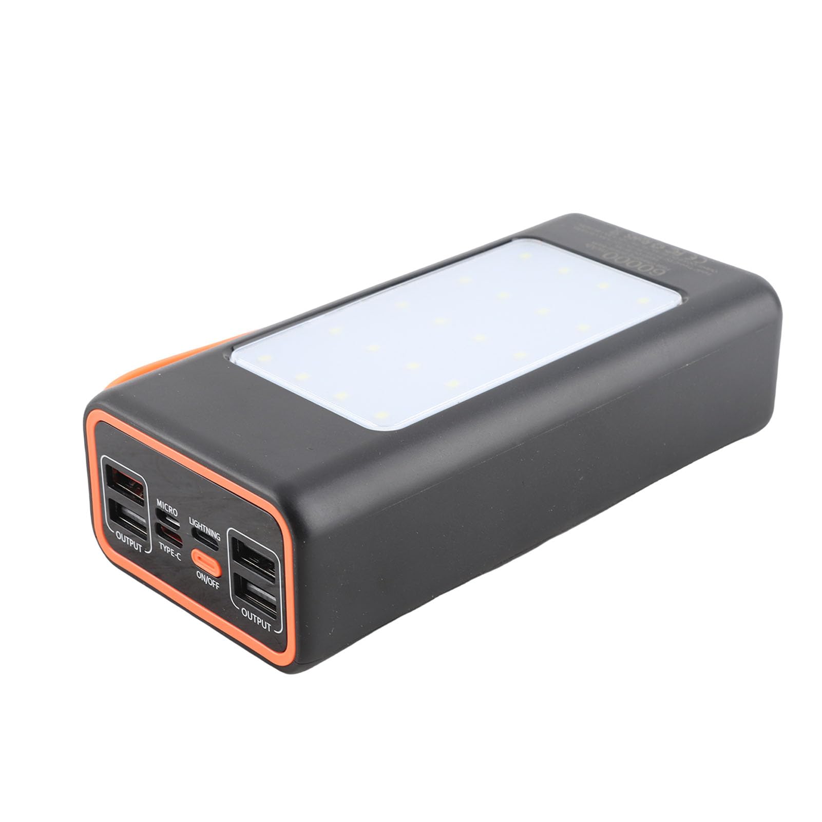 Cocoarm Power Bank Portatile, Batteria Ricaricabile ABS 60000mAh PD66W a Ricarica Rapida con Luce LED, Caricabatterie di Riserva Agli Ioni di Litio QC4.0 per Uso di Emergenza in Campeggio