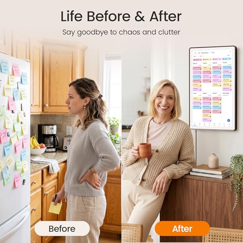 Image of Dragon Touch 21.5 inch Digital Calendar Chore Chart - Digital Picture Frame, Smart Family Planner, Hearth Display Desk Digital Calendar Best Gift for Women, Mom,Christmas, Wedding