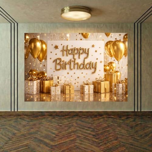 Image of Happy Birthday Theme Backdrop Banner 5x7 ft - Digital Print Cloth Background, Reusable Birthday Party Wall Decoration for Girls, Photo Booth & Stage Decor (BD 20)
