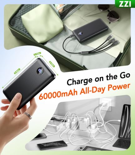 ZZI Portable Charger Power Bank 60000mAh, 22.5W PD Fast-Charge Battery Pack - image 7