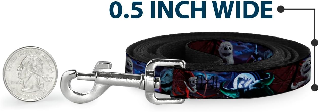 Buckle-Down Pet Leash - NBC Jack, Oogie Boogie, Santa Scene - 4 Feet Long - 1.5" Wide