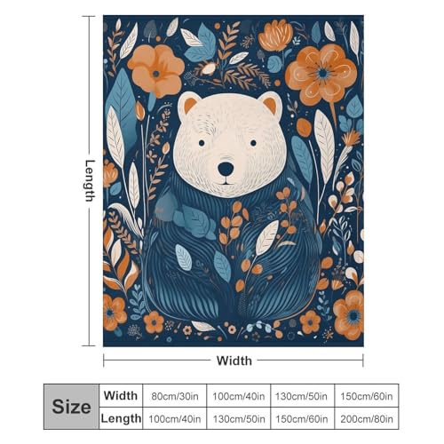Couverture douce ours et fleurs contre les frissons du canapé - 2
