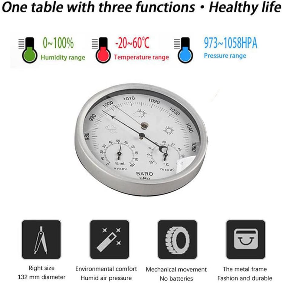 JINYISI Barometer,Thermometer,Hygrometer,barometers for The Home,barometers Weather Instruments,Outdoor barometers for The Garden