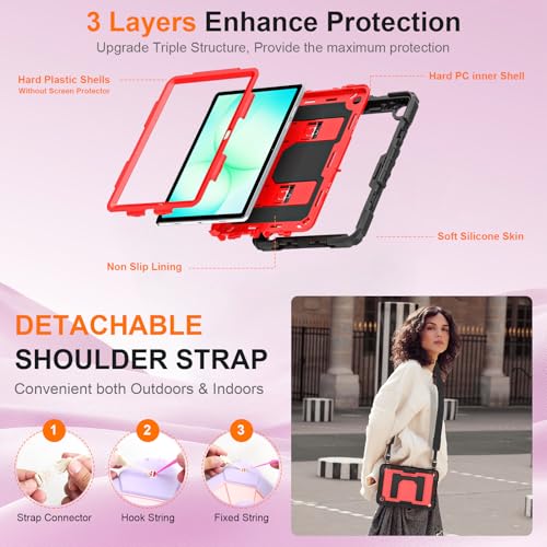 Funda Galaxy Tab A9+ Plus que evita roturas de pantalla con soporte y sujeción de hombro 3