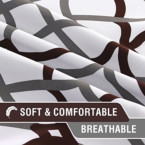H.versailtex Blackout Curtains 96 Inch Length 2 Panels Set Thermal Curtains & Drapes Window Treatment Noise Reducing Geometric Modern Grommet Living Room Curtains For Bedroom - Brown And Gray #TOP4