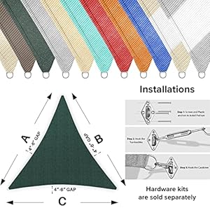 Sun Shade Sails Canopy Equilateral Triangle Sun Shade Cover for Outdoor Activities Garden Patio Deck Balcony (Green) Sun Shade Sails Canopy Equilateral Triangle Sun Shade Cover for Outdoor Activities Garden Patio Deck Balcony Green