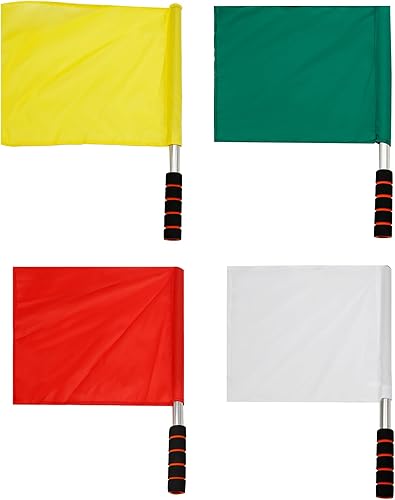 Banderas de árbitro de acero inoxidable para fósforo de fútbol, banderas de comando de línea de fútbol, banderas de comando de pista deportiva