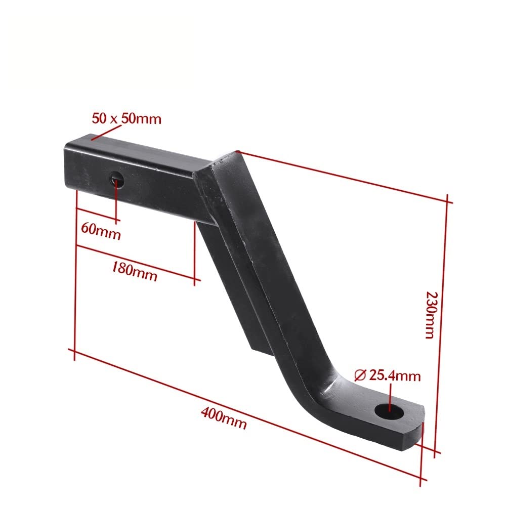 Zaczep przyczepy, Heavy Duty 8-calowa stalowa przyczepa Drop Towbar Tongue Ball Mount Hitch Pasuje do 2 calowej łodzi odbiorczej Rv. Części i akcesoria