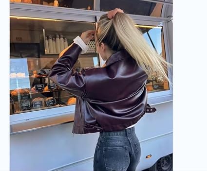 NIFTRIRY Women Leather Jackets Oversized Faux Motorcycle
