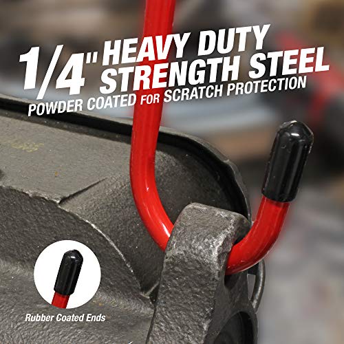 Image of 4LIFETIMELINES Brake Caliper Hanger Hooks, Durable Steel, Red Powder Coated with Rubber Tips, for Automotive Work on Brake Axle and Suspesion Systems - 4 Pack