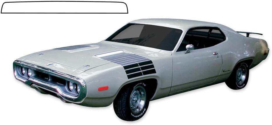Replacement for 1972 Plymouth Road Runner Tank Tracks Complete Decals & Stripes Kit - White