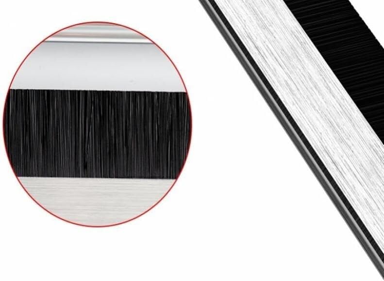Desk Grommet,1PC Aluminum 200x96mm PC Office Table Hole Cover with Black Brush Cable Organizer.