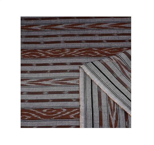 Image of Premium Sambalpuri Ikat Weave Pure Handloom Cotton Shirt Fabric - Authentic Odisha Traditional Tie-Dye Craft, Soft & Breathable Natural Cotton Material for Custom Tailoring, Casual & Formal Wear