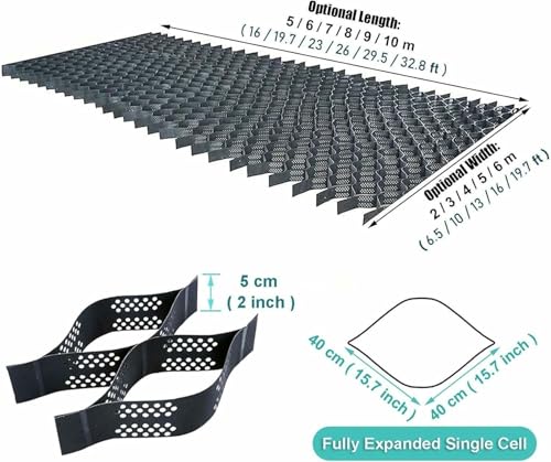 Geocell Grid 2 Pouces Stabilisateur Sol Allées Véhicules Légers - 4