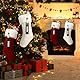 SOMYTING 4 Stück Weihnachtsstrumpf Gestrickte Wolle Weihnachtsstrumpfe mit Schneemann Namensschildern Weihnachtssocken Deko Christmas Stockings Weihnachtsfeier Weihnachtsdekorationen Kindergeschenke