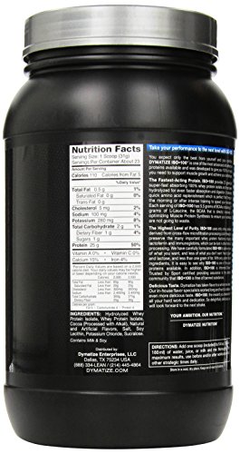 Image of Dymatize ISO 100 Whey Protein Powder with 25g of Hydrolyzed, Chocolate, 1.6 Pound (Pack of 1), 25.6 Ounce