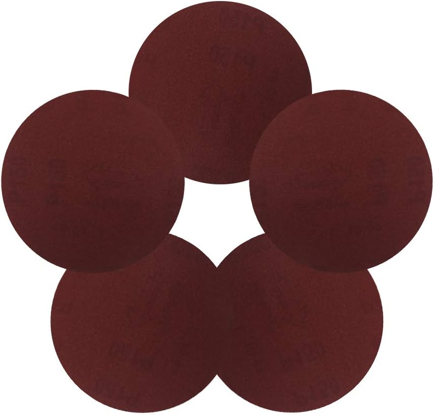 Utoolmart PSA Sanding Discs, 5-inch Self Stick Adhesive Back Sandpaper, 40 Grits No-Hole Aluminum Oxide Sanding Paper, for Random Orbital Sander, Wood, Metal Polishing, 15 Pcs