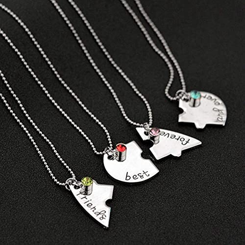 SIVITE Best Friends Forever and Ever Necklace with Crystal Broken Heart Charm Pendant Set Friendship Necklace4