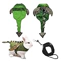 CQJ Rabbit Harness Leash Set, Halloween Rabbit Costume Adjustable Small Animal Dinosaur Leash Harness for Rabbits (Large)