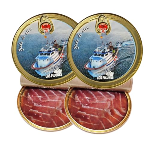 Los Picones Gourmet® Ijada de Atún en Aceite de Oliva I Pack 2 Latas 75gr (150gr. neto) I Conservas y Salazones Gourmet I Productos Gourmet I Jamón de Mar I Atum em azeite.