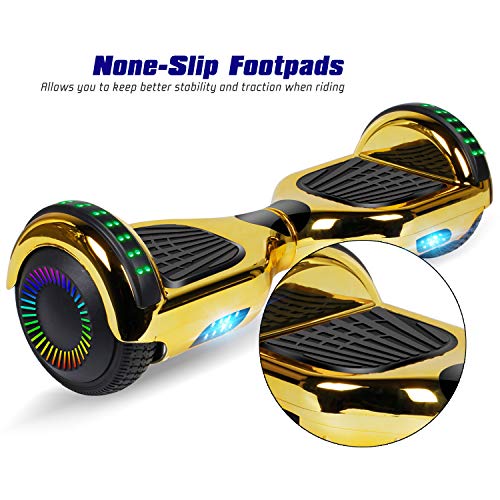 Felimoda Hoverboard with Bluetooth, 6.5” LED Light Wheel Self Balancing Scooter, Two-Wheel Hoverboard, Electric Scooter for Kids & Adult, UL2272 Certified Self Balancing Hoverboards - Golden