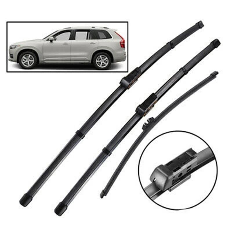 uego de escobillas limpiaparabrisas para Vo&LV&o XC90 MK2 2016-2020 Kit de escobillas limpiaparabrisas Delanteras y traseras para Coche Tira limpiaparabrisas(LHD)