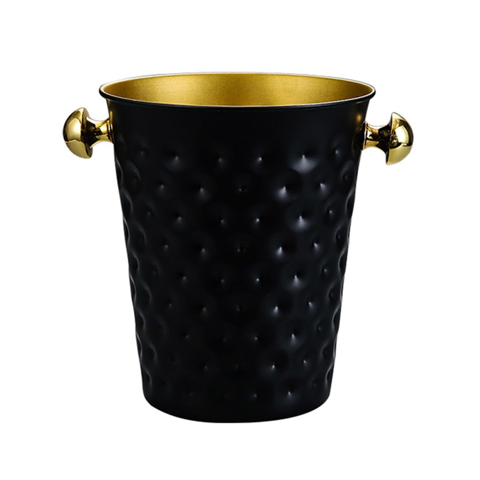 Elnwnnkc Black Mouth Wine Bucket Beverage Tub Hammer Pattern Stainsless Steels Ice Buckets Drinkware For Parities, Gathering Champagnes Bucket Metal Drink Coolers Wine Drinking