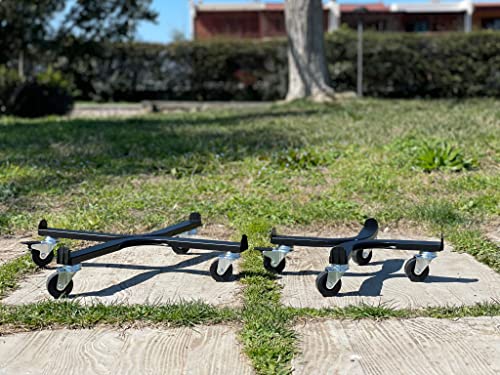 Tecnokit: Carrello portapiante, Varie Dimensioni, con Ruote industriali Ø 5 cm, Struttura in Acciaio, Adatto per Interni ed Esterni, Giardinaggio. (Ø cm 25, Nero) - immagine 6