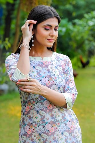 Image of Sugathari Women's Kurta Set for Women | Women Kurta | Women Kurta Sets Kurtis | Women Kurta Pant Set | Women Kurta Pant Set Women Kurti Set with Pant | Women Kurti Set with Pant Cotton (KP 96)