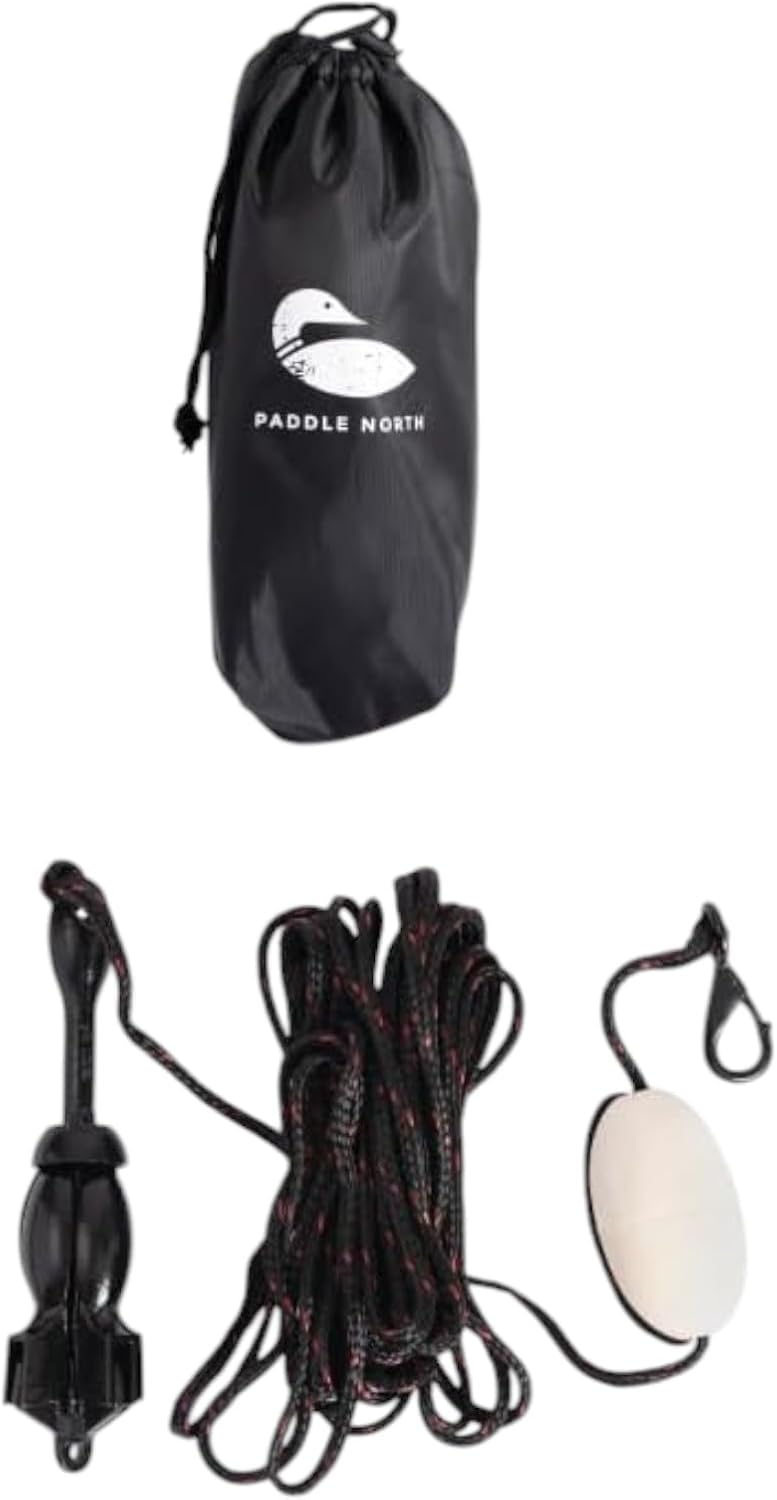 Paddle North SUP and Kayak Anchor with 25ft Rope - 3.3 Pounds Perfect for Inflatable Stand Up Paddle Boards and Kayaks, Includes Buoy and Carrying Bag