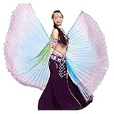 Pilot-trade Women's Egyptian Egypt New Belly Dance Costume Colorful Isis Wings (One Size, 7#green-blue-purple)