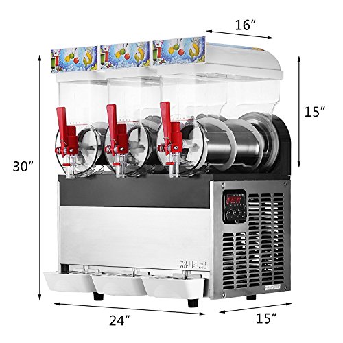 Commercial frozen drink making machine 3X15L BIG TANKS slush drink maker sulsh machine frozen slushie making machine margarita summer drink maker