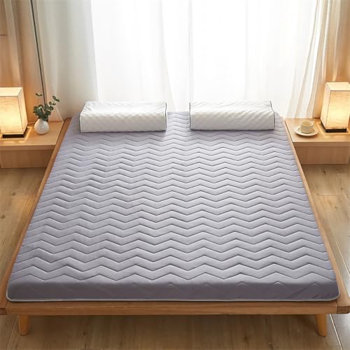 Genérico Colchón de Suelo de 120x190cm, 5 Cm de Grosor, Portátil, Enrollable y Plegable Tipo Futón Tatami para Cama Individual/Doble Dormitorio Apartamento de Alquiler,Gris