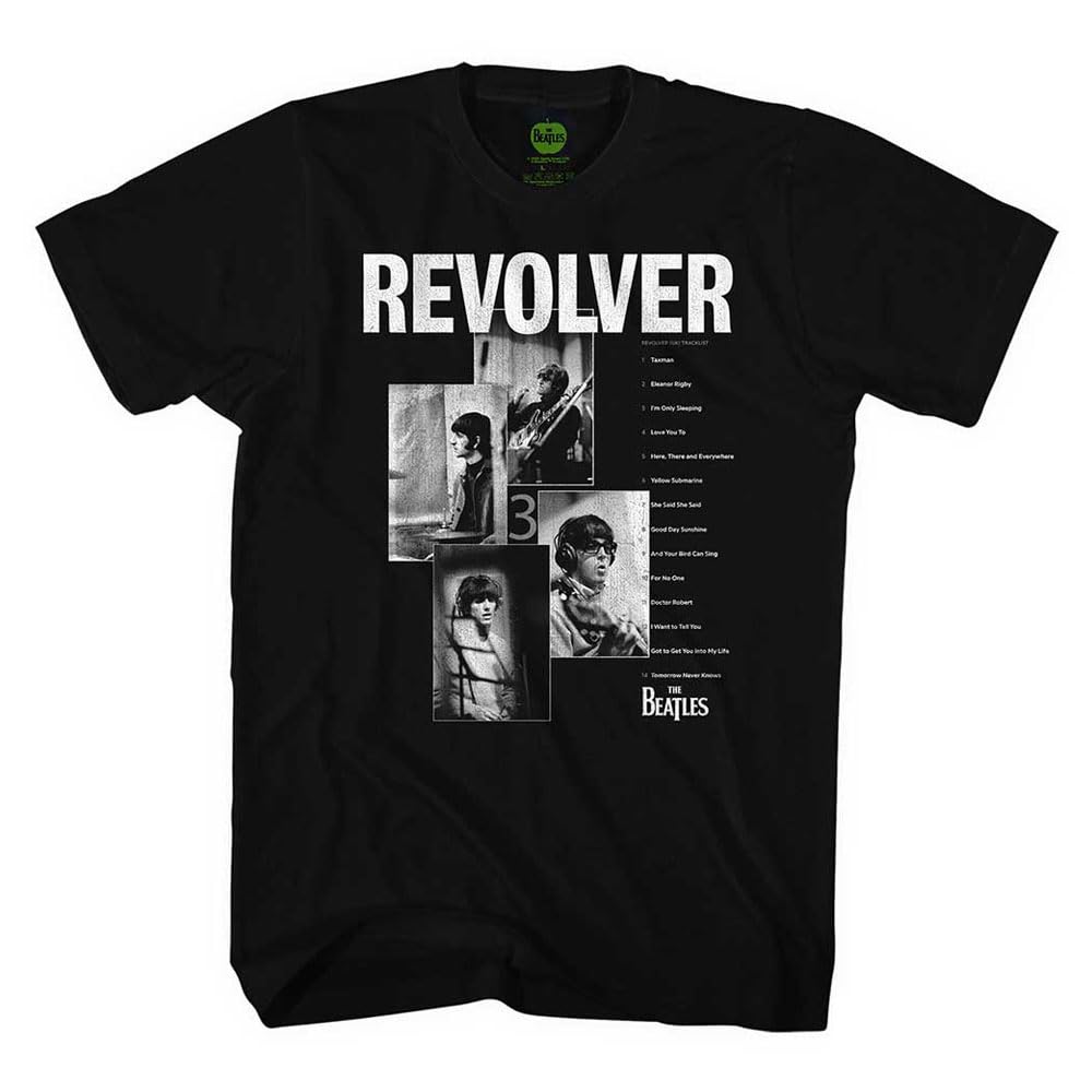 Rock Off officially licensed products The Beatles Revolver Track List T Shirt L Black