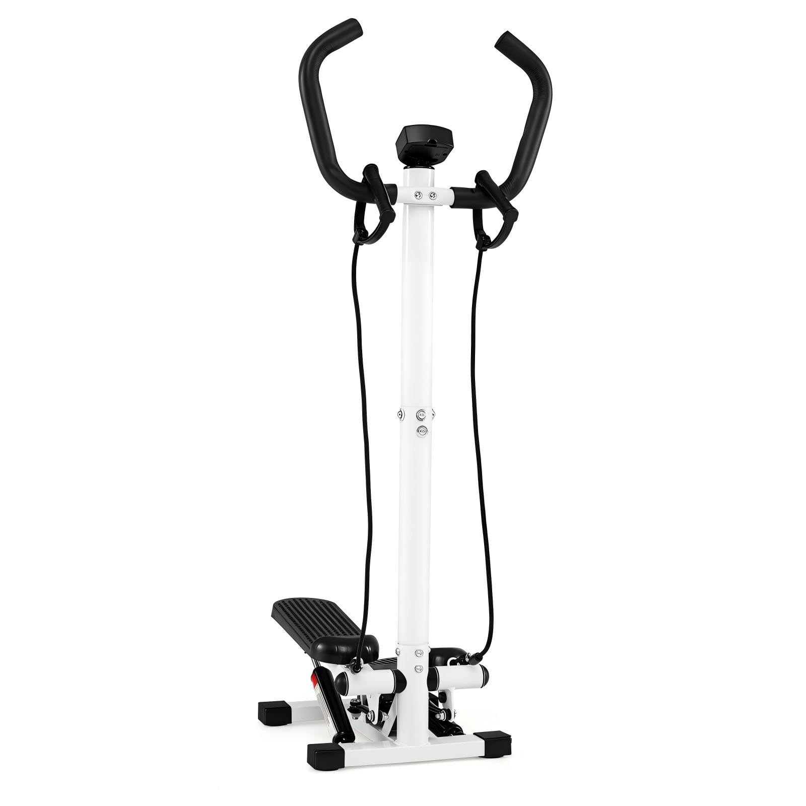 GYMAX Máquina de Steps Stepper con Manillar y Bandas de Resistencia