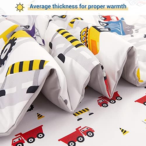 Viviland Twin Single Comforter Set for Boys,Girl Kids Brushed Microfiber Twin Single Bedding Set, 5 Pieces Machine Washable Bed in A Bag with Soft Comforters, Sheet Set, Shams, Excavator Car Printed 4 514qoacpPAL. AC