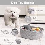 CHICVITA Storage Basket for Gifting, Small Woven Basket for Towels, Cute Baskets for Baby, Nursery, Decorative Rope Baskets for Living Room, Grey, 13 x 9.8 x 5 inches - Image 2