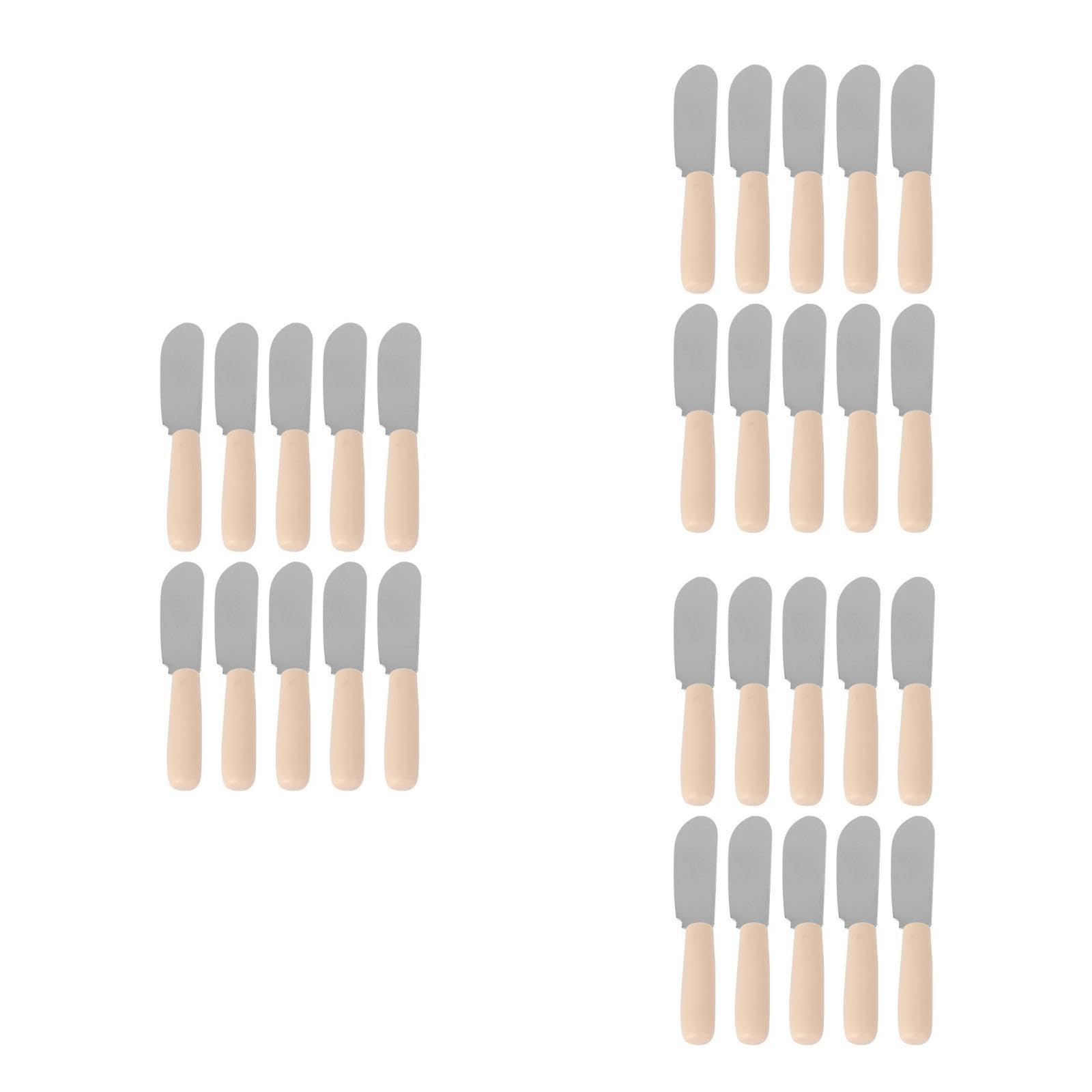 30pièces Spatules à Beurre Acier Inoxydable Avec Poignée Plastique Ustensiles De Cuisine Pour Tartiner Et Épandre