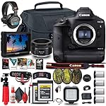 Canon EOS-1D X Mark III DSLR Camera (Body Only) (3829C002) + 4K Monitor + Canon EF 50mm Lens + 2 x 128GB CFexpress Card + Pro Mic + Pro Headphones + 3 x LP-E19 Battery + Case + More (Renewed)