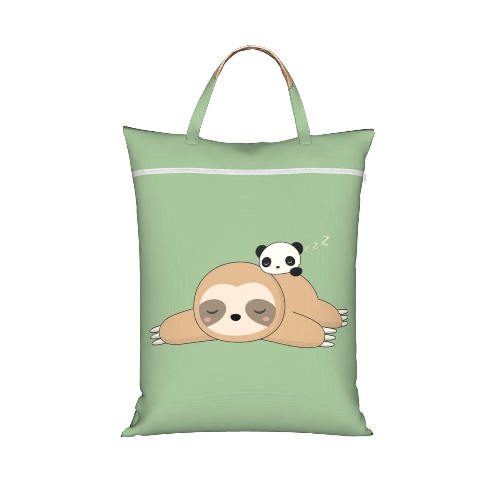 YFSGDLBN Cute Panda and Sloth printed Travel dirty laundry bag clothes pack Storage Basket Bag