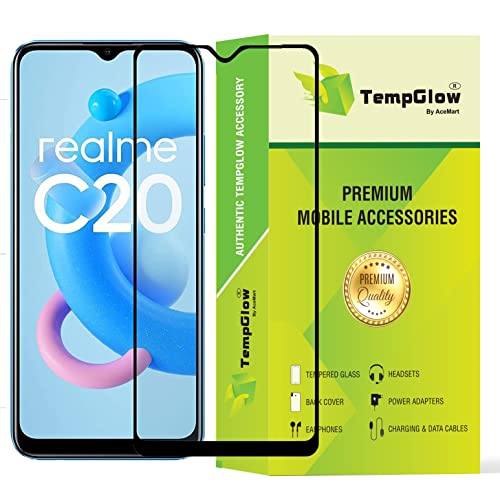 Image of Screen Protector for RealMe C25 | C21 | C21Y | C20 (Black) Tempered Glass Edge-to-Edge 6D Screen Guard With Installation Kit