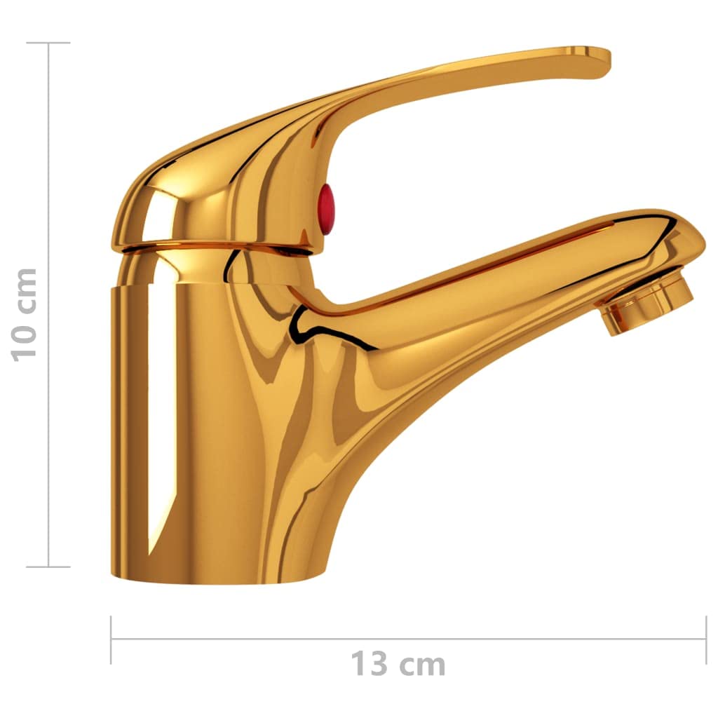 Bateria mieszakowa Golden 13 x 10 cm jednouchwytowa bateria do umywalki, wanny, kuchni z ceramicznym kartuszem, w zestawie węże i elementy montażowe