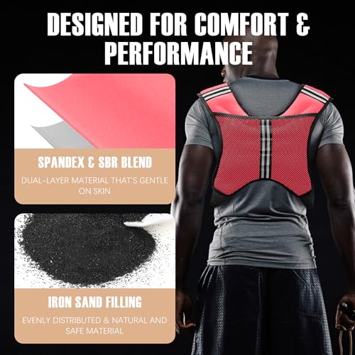 Image of NATURELUX Weighted Vest Men or Women - 5 /10 /15 /20 /25 /30lbs Weights with Reflective Stripe, Weighted Vest for Workout Equipment for Strength Training Running - Walking Weight Loss