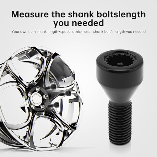 Image of 5pcs 36136786419 M12x1.5mm Wheel Lock Set Lug Nuts Bolts Fit for BMW Z4 Z3 M6 M3 650i 535i 528i 525i 335i 328i 330i Mini Cooper with Master Key, Black Anti-Theft Wheel Stud Bolt Locks