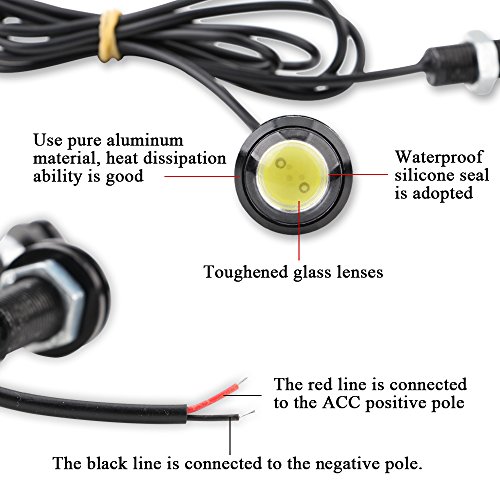 Kaidengzhe 6Pcs 18Mm White Eagle Eye Led Light Bulbs 9W Drl Fog Light Daytime Running Lights Car Atv Camper Trunk Motorcycle Marker Lights Lamp Tail Reverse Fog Light #TOP2