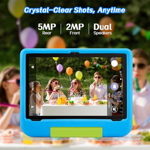 Image of Kids Tablet 10 inch, Android 15 Tablet, Educational Tablets for Kids with HD Touchscreen, 8GB+64GB Expandable Storage, 5000mAh Battery, Parental Control and Kids Learning Space